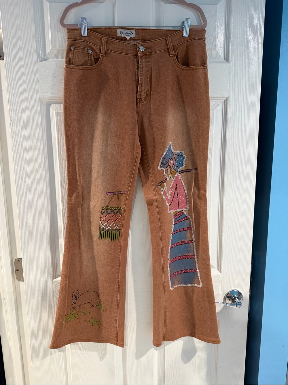 Brown Embroidered Women’s Jeans - Unknown Brand